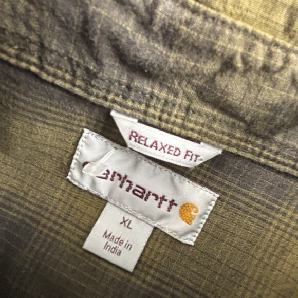 Carhartt Shirt Adult Extra Large Plaid Button Up Long Sleeve Workwear Casual Men - Picture 9 of 14